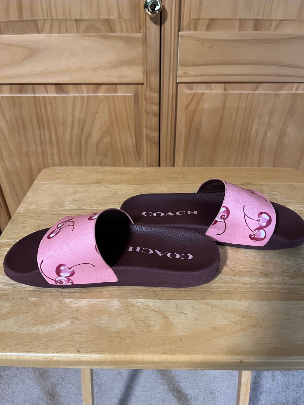 Pink Cherry Coach Sports Slide - Picture 4 of 6